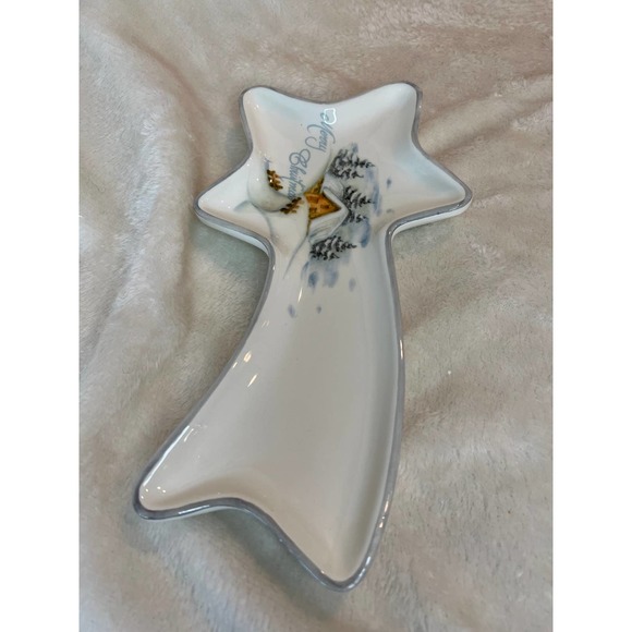 Merry Christmas Shooting Star Tray Ceramiche Fabbro Made in Italy - Picture 4 of 6